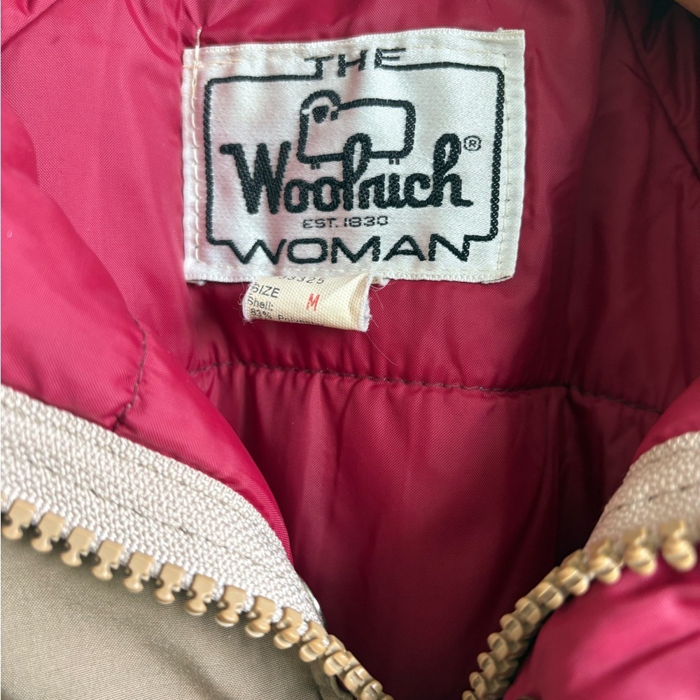 Woolrich Woman Vintage Utility Jacket M Beige Tan Made in USA - Picture 2 of 8